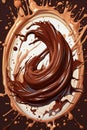 Chocolate splashing, Chocolate splash, chocolate swirl, chocolate drop