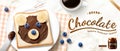 Chocolate spread ad template Royalty Free Stock Photo