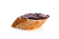 Chocolate spread on baguette Royalty Free Stock Photo