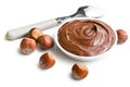 Chocolate spread in bowl Royalty Free Stock Photo