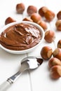 Chocolate spread in bowl Royalty Free Stock Photo