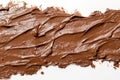 Chocolate spread texture on white background. Neural network AI generated Royalty Free Stock Photo