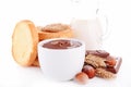 Chocolate spread and toast Royalty Free Stock Photo