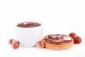 Chocolate spread and toast Royalty Free Stock Photo