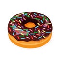 chocolate sprinkle donu. cartoon isometric vector object. Food icon Royalty Free Stock Photo