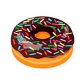 chocolate sprinkle donu. cartoon isometric vector object. Food icon