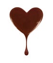 Chocolate stain in the form of heart with falling drop