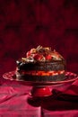 Chocolate strawberry cake Royalty Free Stock Photo