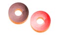 chocolate and strawberry donut illustration in low poly style