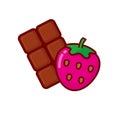 Chocolate and strawberry vector illustration Royalty Free Stock Photo