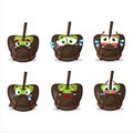 Chocolate sugar candy cartoon character with sad expression