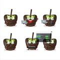 Chocolate sugar candy Programmer cute cartoon character with