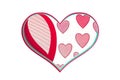 Chocolate sweet bisquit heart with glance colourful enamel on white background