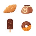 Chocolate sweet dessert icons. Organic food vector Royalty Free Stock Photo