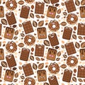 Chocolate sweet dessert seamless pattern vector