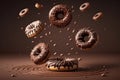 Chocolate sweet donuts, Generative AI