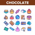 Chocolate Sweet Food Collection Icons Set Vector Royalty Free Stock Photo