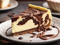Chocolate Swirl Cheesecake Royalty Free Stock Photo