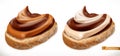 Chocolate swirl duo spread on bread. 3d vector realistic icon