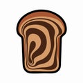 Chocolate Swirl Marbled Bread Slice Vector Icon Royalty Free Stock Photo