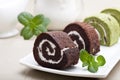 Chocolate swiss roll Royalty Free Stock Photo