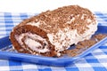 Chocolate swiss roll cake Royalty Free Stock Photo