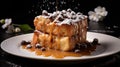 Delicious French Toast Dessert: Caramelized Perfection With Powdered Sugar Royalty Free Stock Photo
