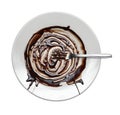 Chocolate syrup leaking sauce eaten sweet food