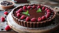 Chocolate Tart with Raspberries