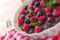 Chocolate tartelette with forest fruits