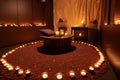 chocolate-themed meditation room, with calming music and scented candles