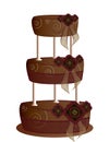 Chocolate tier cake isolated