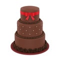 Chocolate Tiered Cakes Isolated