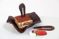 Chocolate tiramisu cake with decoration Royalty Free Stock Photo