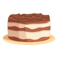 Chocolate tiramisu icon cartoon vector. Cake dessert