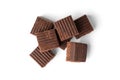 Chocolate toffees isolated on white. Royalty Free Stock Photo