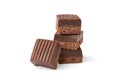 Chocolate toffees isolated on white. Royalty Free Stock Photo