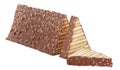 Chocolate Triangular Bread cut out isolated white background with clipping path Royalty Free Stock Photo