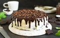 Chocolate truffle cake with cream cheese Royalty Free Stock Photo