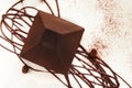 Chocolate truffle cake in pyramid shape Royalty Free Stock Photo