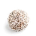 chocolate truffle in a coconut flakes on a white background Royalty Free Stock Photo