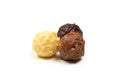 Chocolate truffle isolated on white background Royalty Free Stock Photo