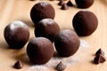 Chocolate truffles. An assortment of chocolate, candy, bars and chocolate pieces. Chocolate cake. Generative AI