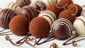 Chocolate truffles isolated on white background Royalty Free Stock Photo