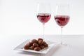 Chocolate Truffles with Red Wine Royalty Free Stock Photo