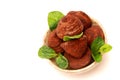 Chocolate truffles in a round bowl Royalty Free Stock Photo