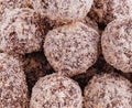 Chocolate truffles triangle close up Royalty Free Stock Photo