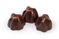 Chocolate truffles on a white background close-up