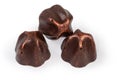 Chocolate truffles on a white background close-up