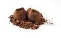 Chocolate truffles on a white background Royalty Free Stock Photo